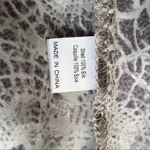 Anthropologie A Common Thread Orbweaver Maxi Dress 100% Silk Gray White Small - Picture 11 of 11